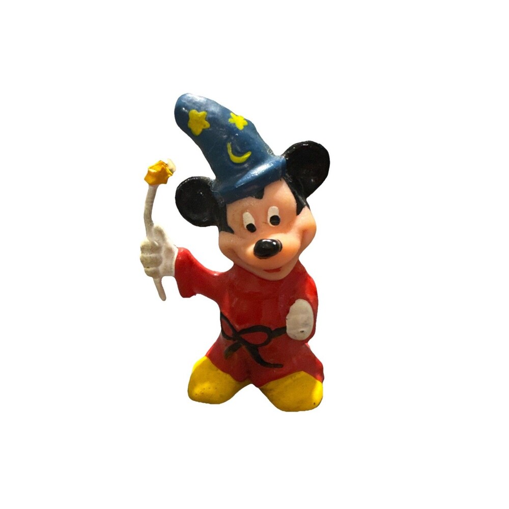 Vintage Disney Mickey Mouse Sorcerer's Apprentice Fantasia Figure w/Wand 2.5"
